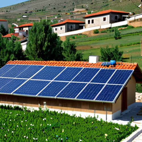 Energy Storage System in a Turkish Village**

"Solar panels on rooftops of a traditional Turkish village house, with visible energy storage units inside, daytime, clear sky, showcasing efficient and sustainable energy, fully clothed residents tending to a garden nearby, appropriate content, safe for work, perfect anatomy, natural proportions, professional, family-friendly"

**